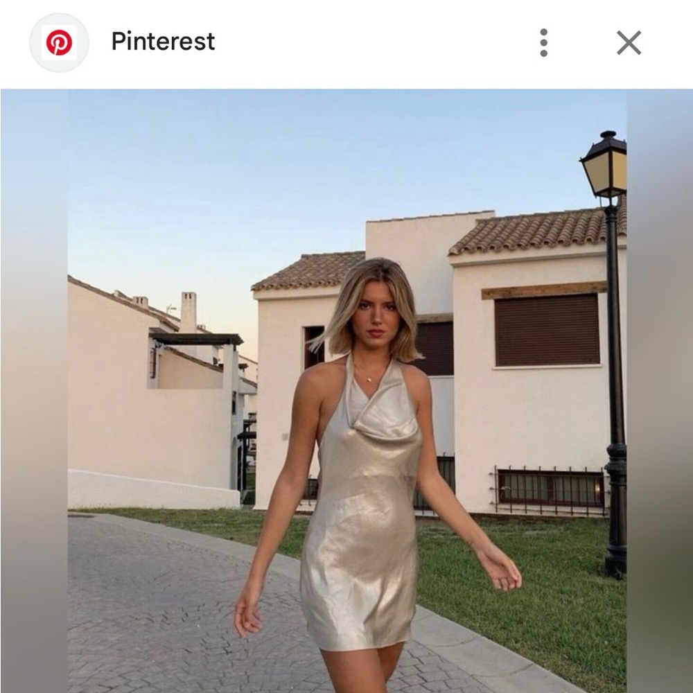 Zara Shimmering Silver Mini Dress